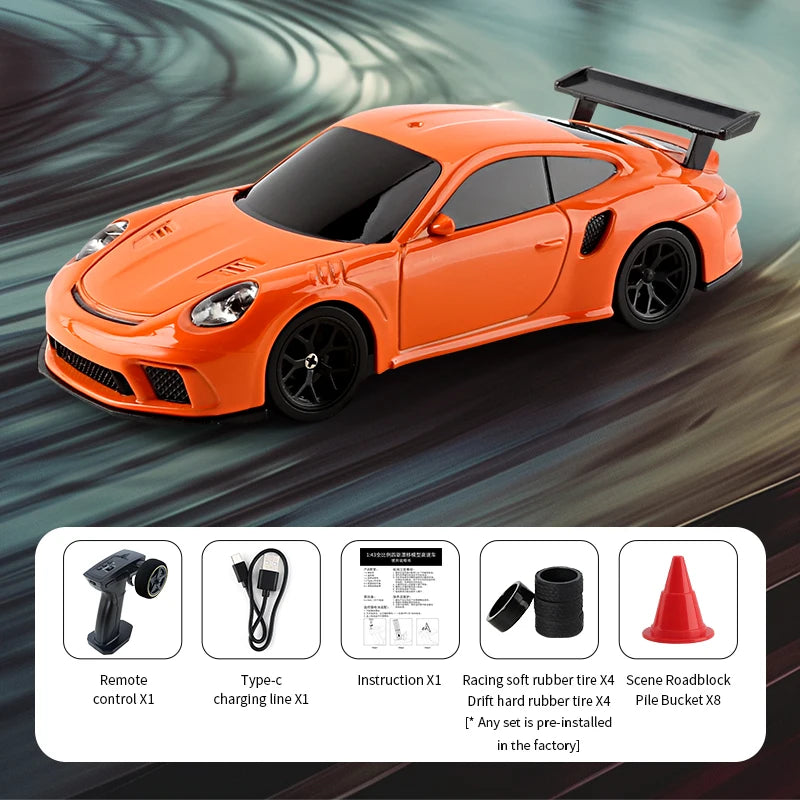 1/43 RC Car Mini Racing Cars 2.4G Radio Control Drift Car 4WD